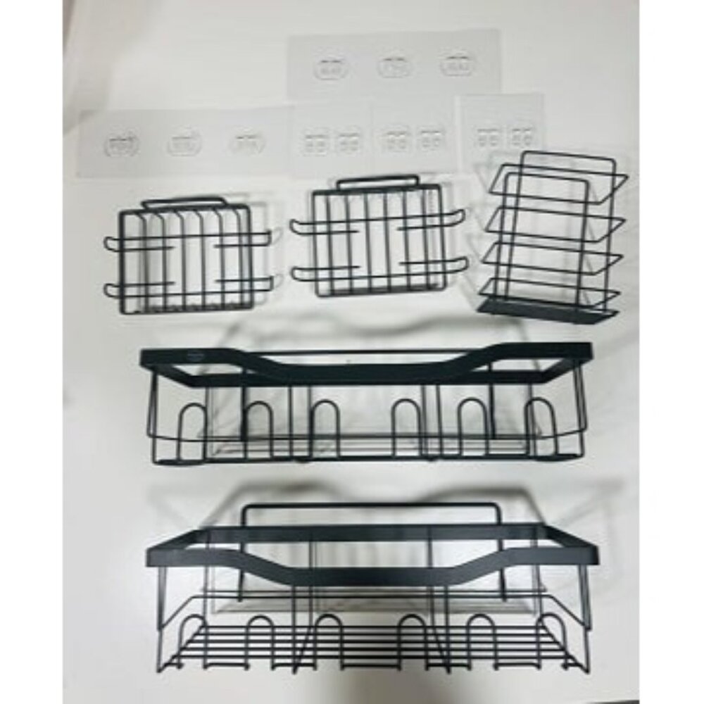 New Adhesive Shower Caddy, 5 Pack Rustproof Stainless Steel Bath Organizers